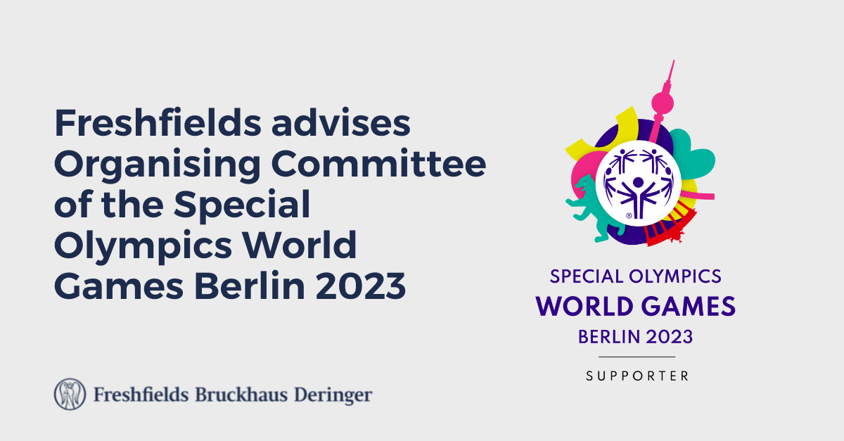 Freshfields advises Organising Committee of the Special Olympics World